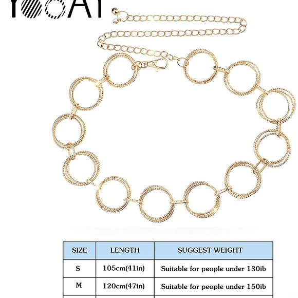 Ring Chain Belts Waist Belt Links for Women Metal main image 4